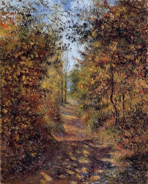 Camille Pissarro Painting - Un camino en el bosque pontoise 1879 Camille Pissarro
